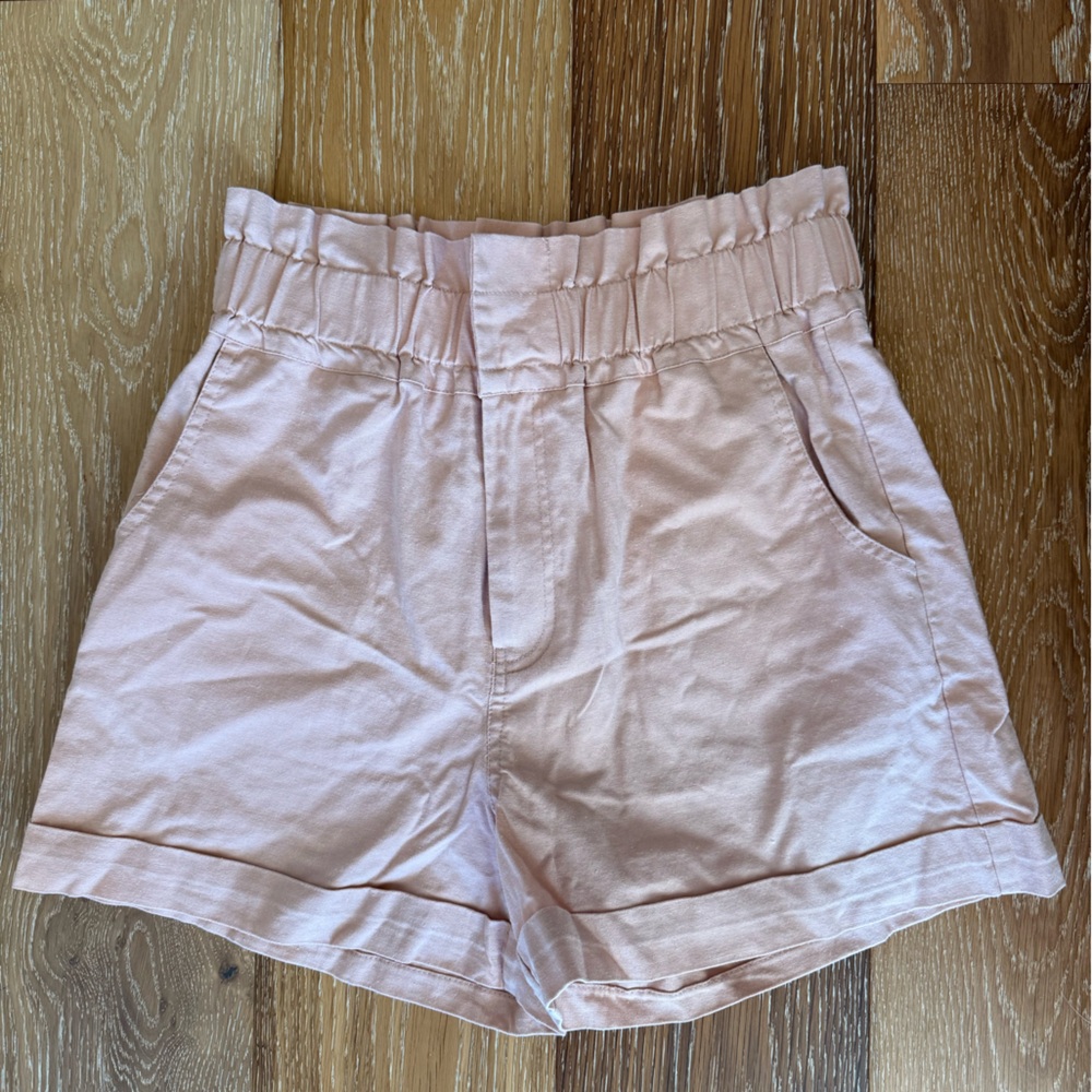 O.p.t pink paper bag high waist shorts